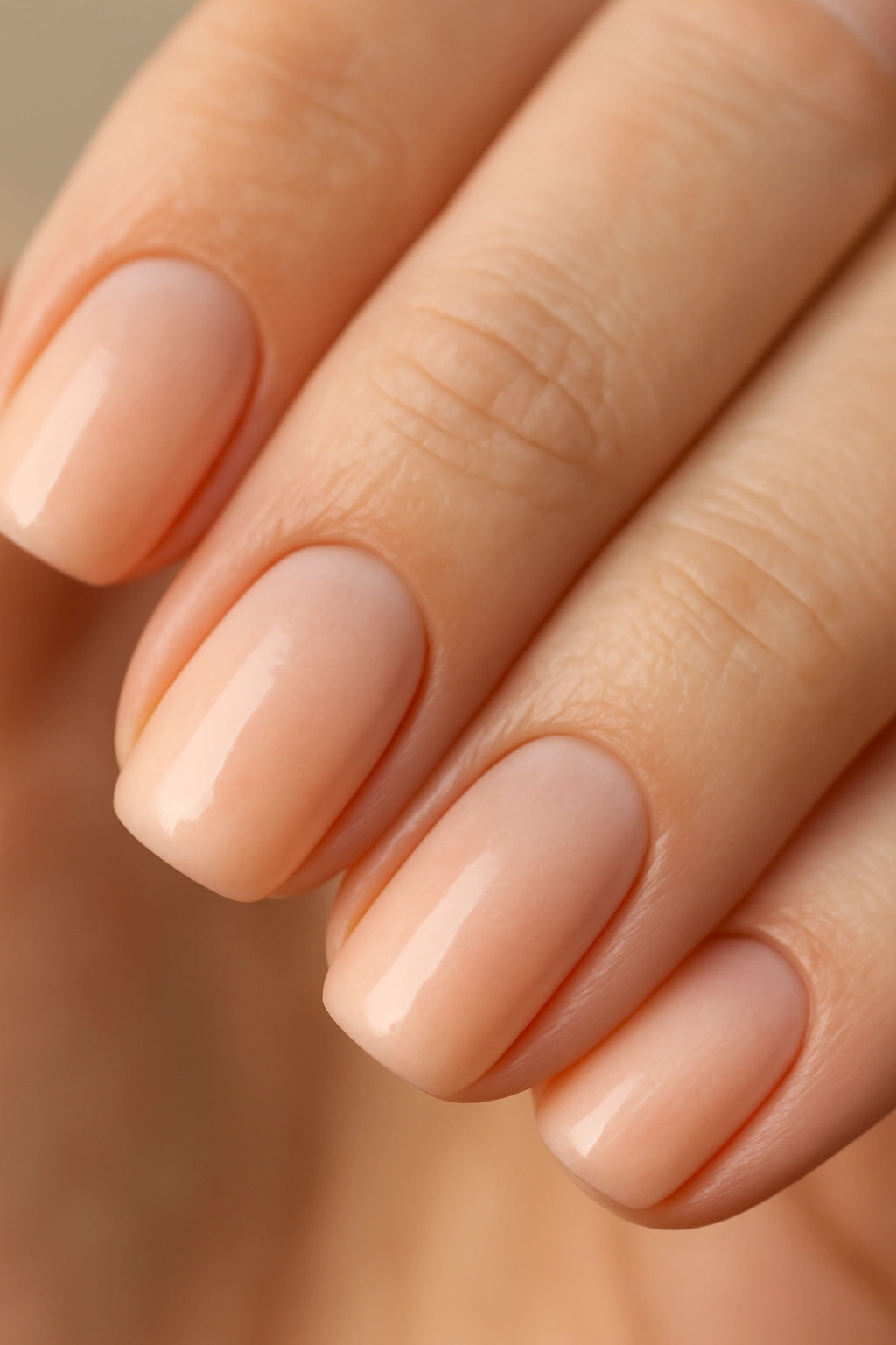 Nails with soft ombre gradient from light to dark tips