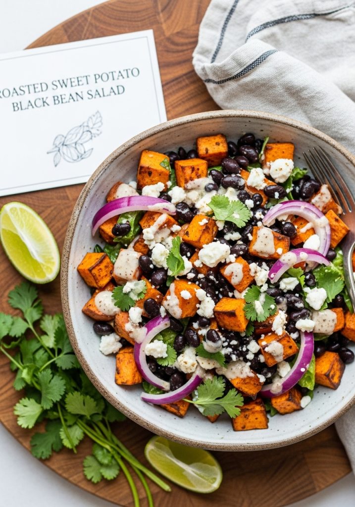 Roasted Sweet Potato Black Bean Salad