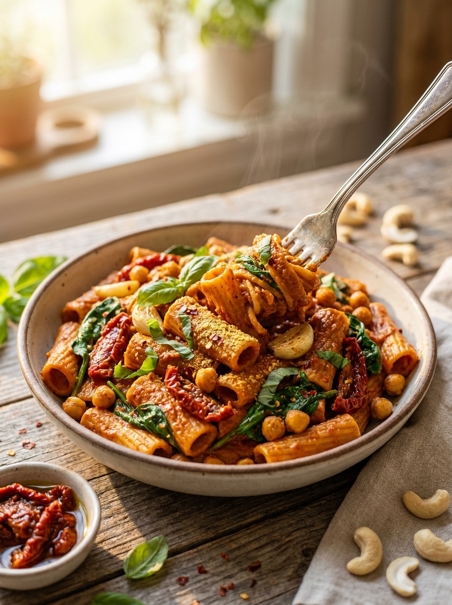 Creamy High Protein Vegan Marry Me Pasta