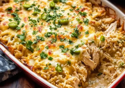 Green Chile Chicken And Rice Casserole