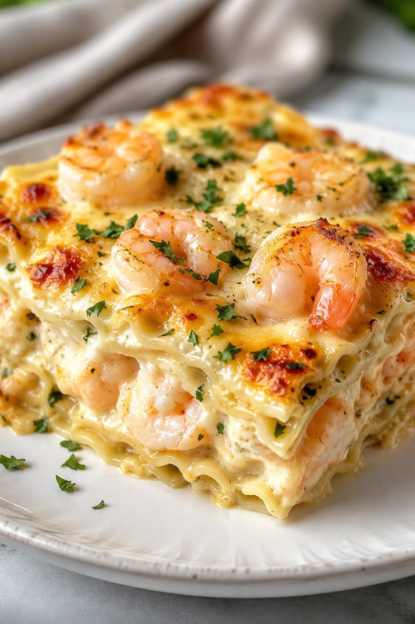 Shrimp Scampi Lasagna