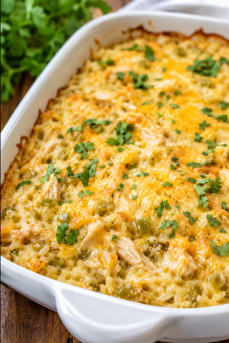 Green Chile Chicken And Rice Casserole