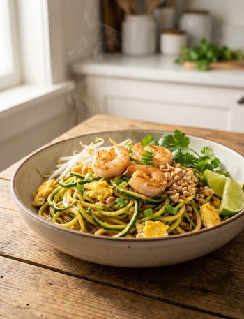 Zucchini Noodle Pad Thai With Shrimp
