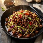 Low Carb Mongolian Ground Beef And Cabbage
